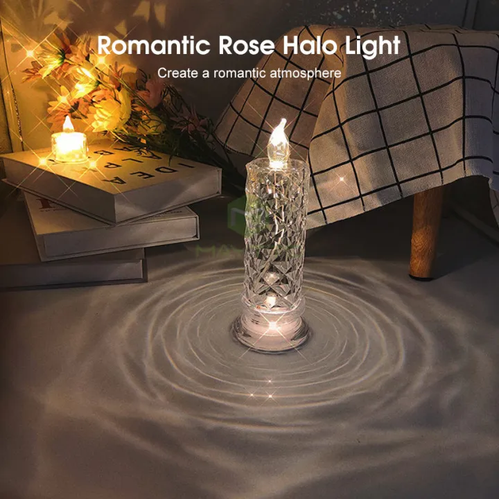 Flameless LED Flickering Pillar Candle – Rose Pattern Christmas & Decorative Home Lighting