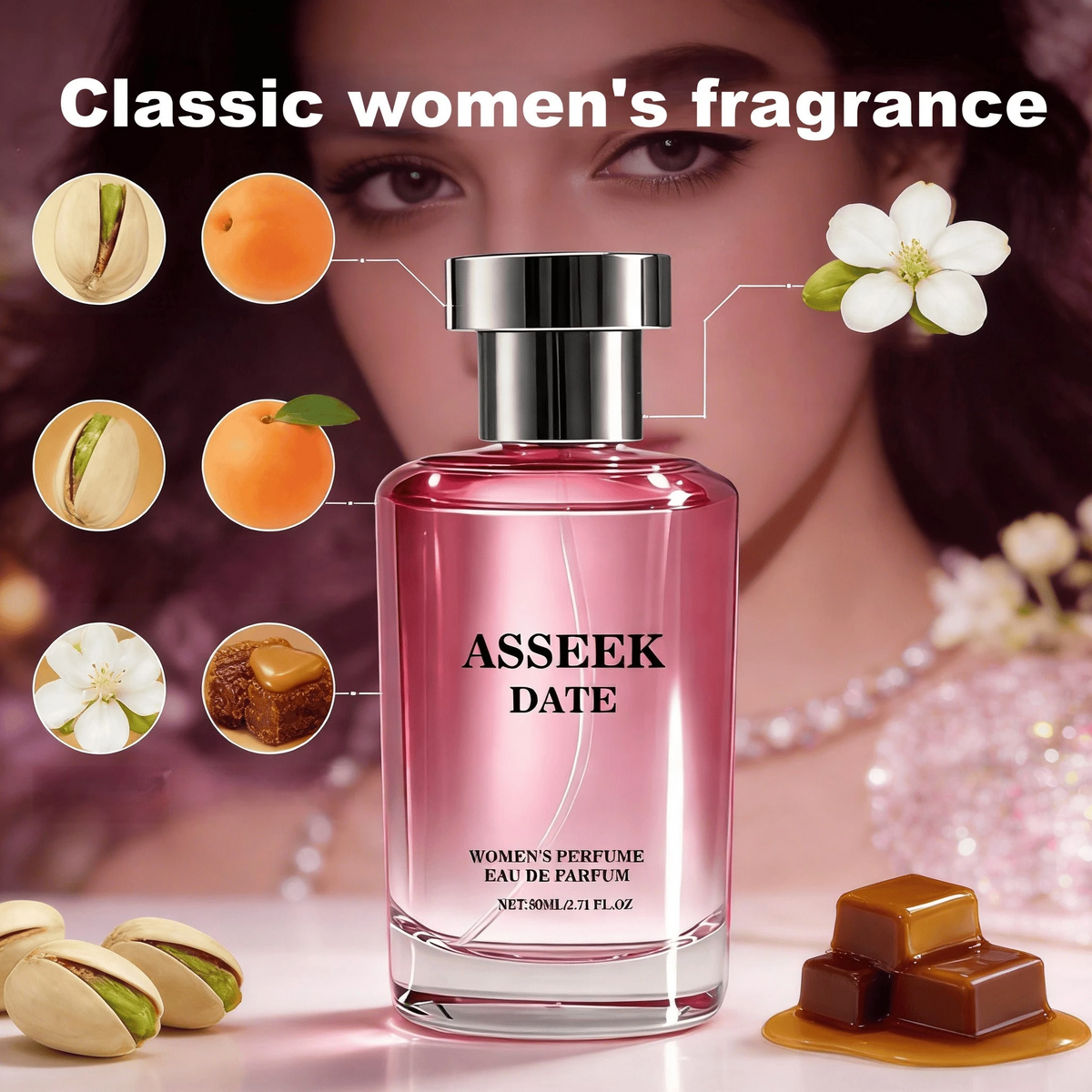 Women’s Floral Fruity Jasmine Perfume – Alcohol-Free Eau de Toilette