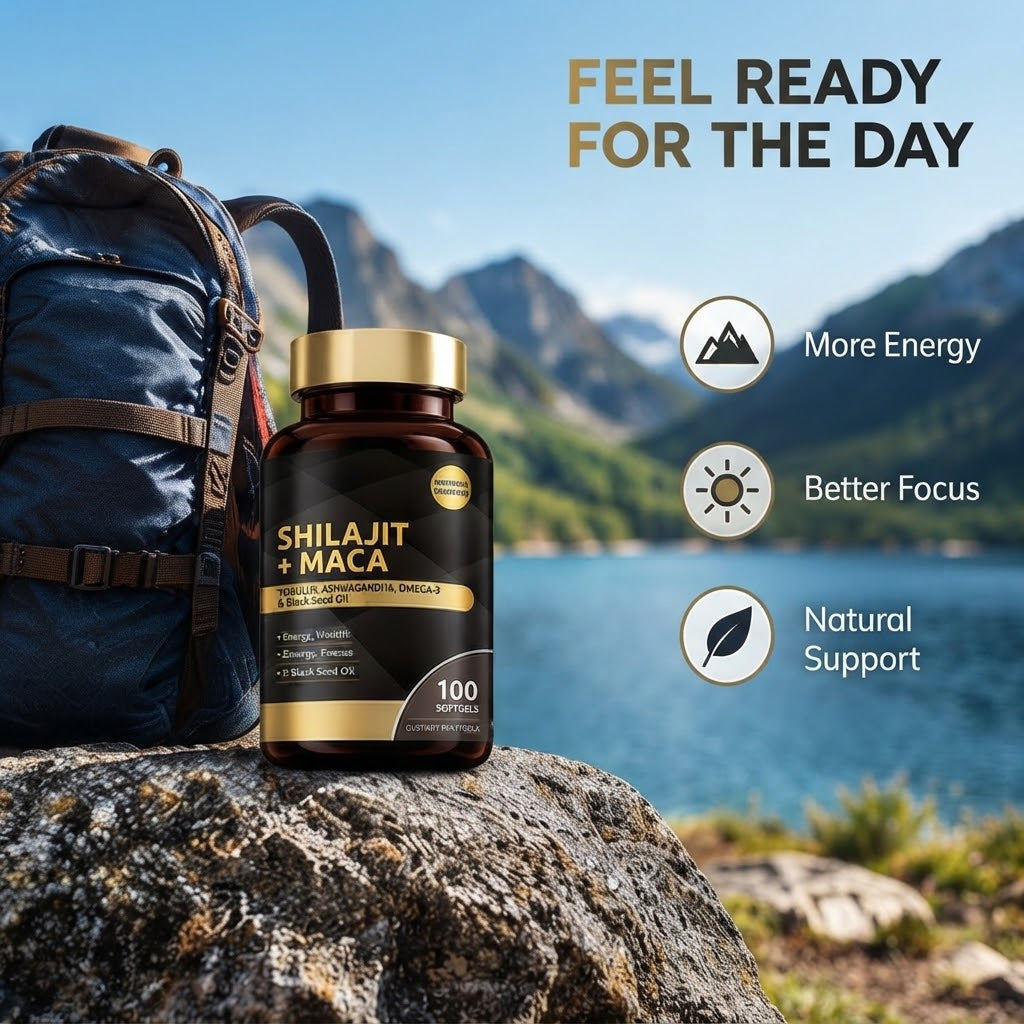 Shilajit + Maca Botanical Wellness Supplement for Energy, Strength