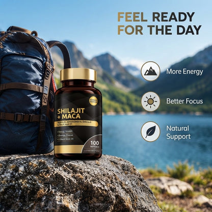 Shilajit + Maca Botanical Wellness Supplement for Energy, Strength