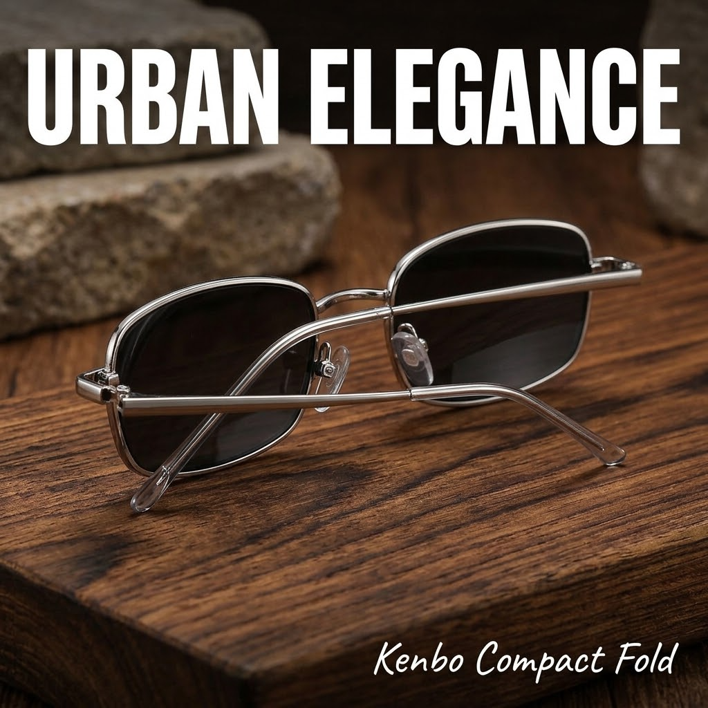Kenbo Retro Rectangular Sunglasses – Small Metal Frame Fashion Eyewear for Men & Women