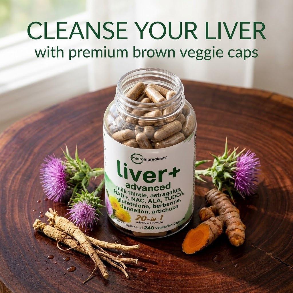 Liver Advanced+ Veggie Capsules – 20-in-1 Herbal & Antioxidant Wellness Complex