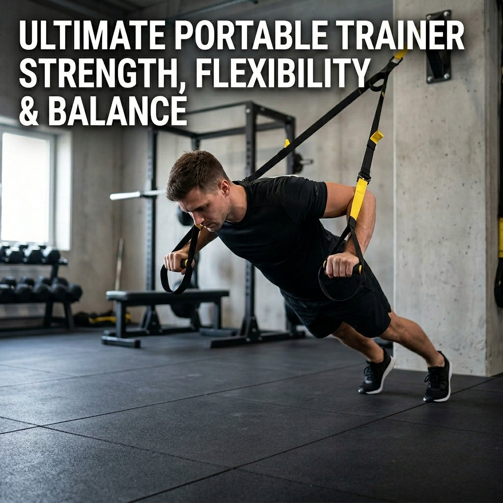 Professional Suspension Trainer Straps – Adjustable Nylon Sling Workout System for Full-Body Fitness