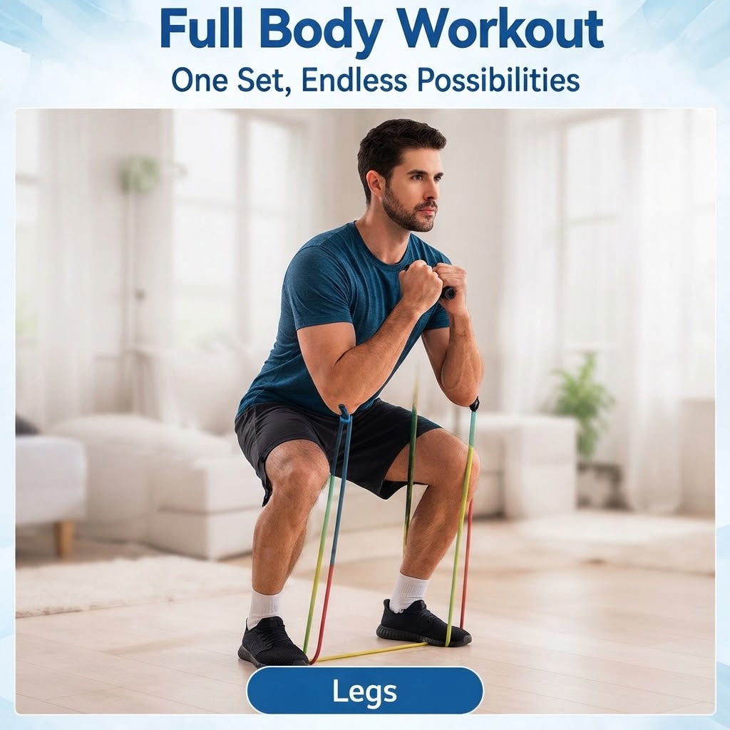 11-Piece Resistance Bands Set 5-Level TPE Tube Bands