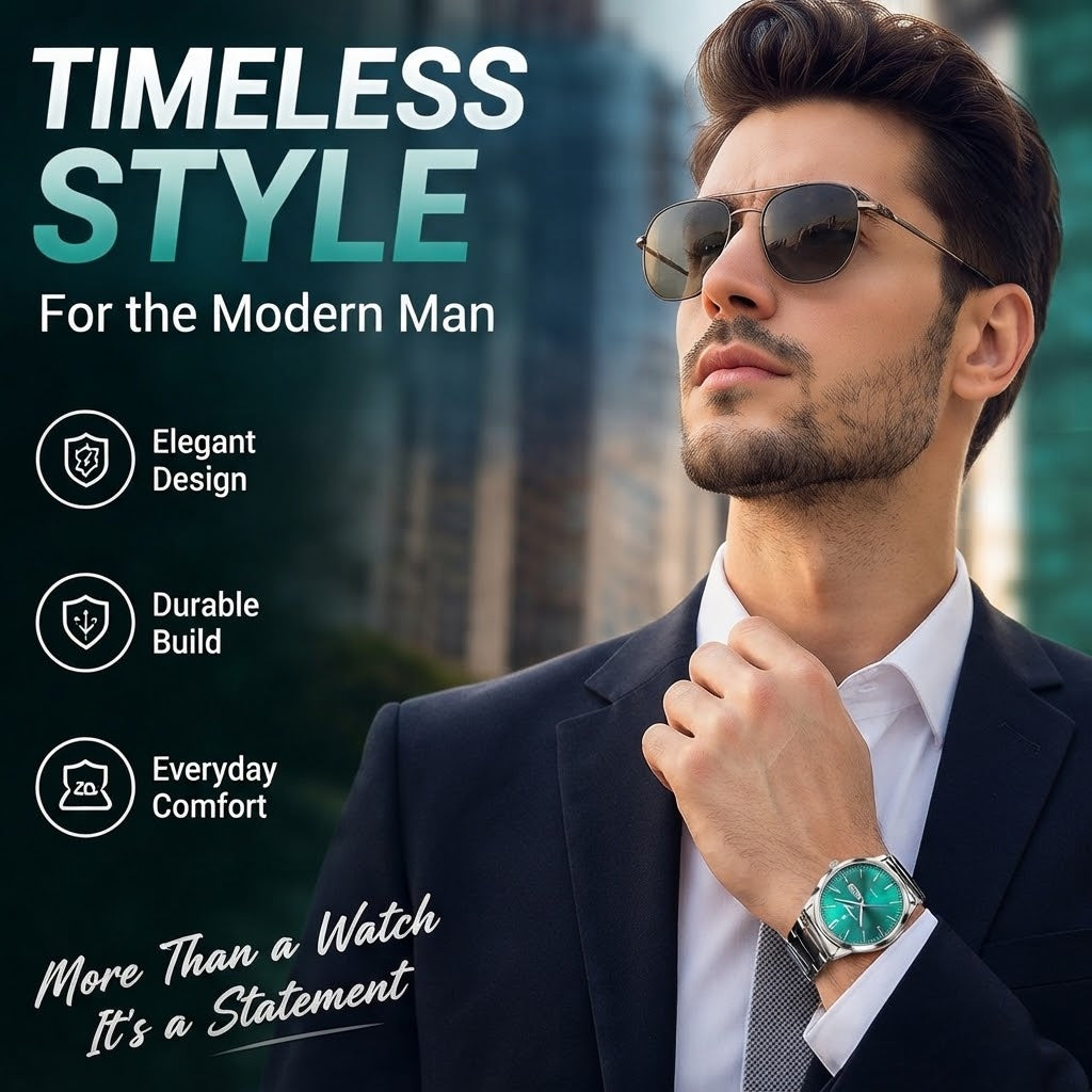 Poedagar 930 Ultra-Thin Men’s Quartz Watch – Stainless Steel Bracelet