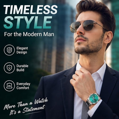 Poedagar 930 Ultra-Thin Men’s Quartz Watch – Stainless Steel Bracelet