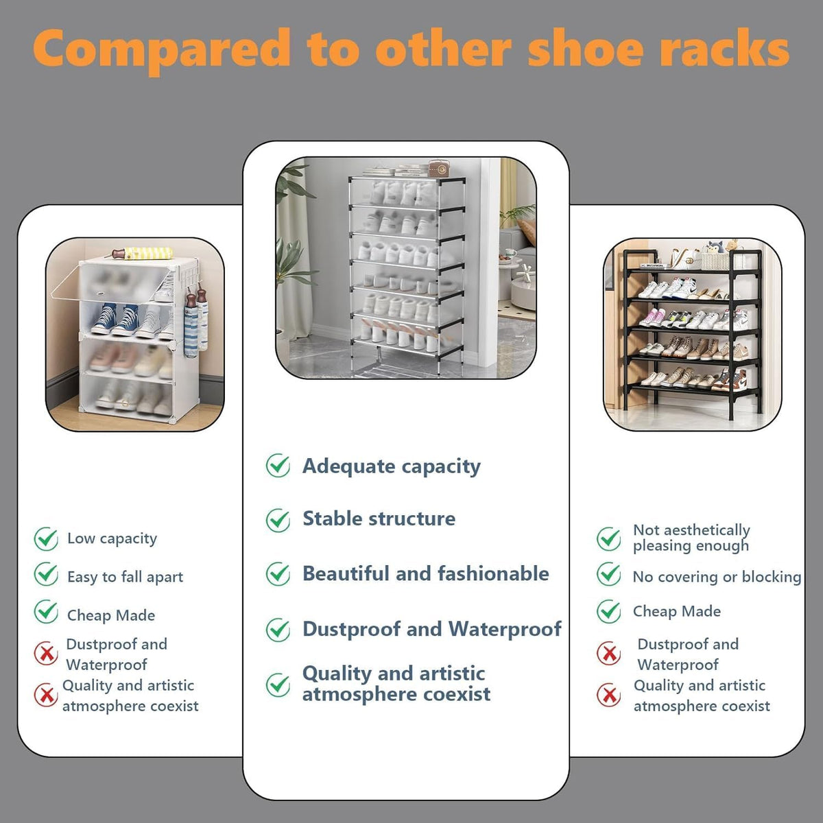 Multi-Layer Storage Shoe Rack - Space-Saving Dustproof