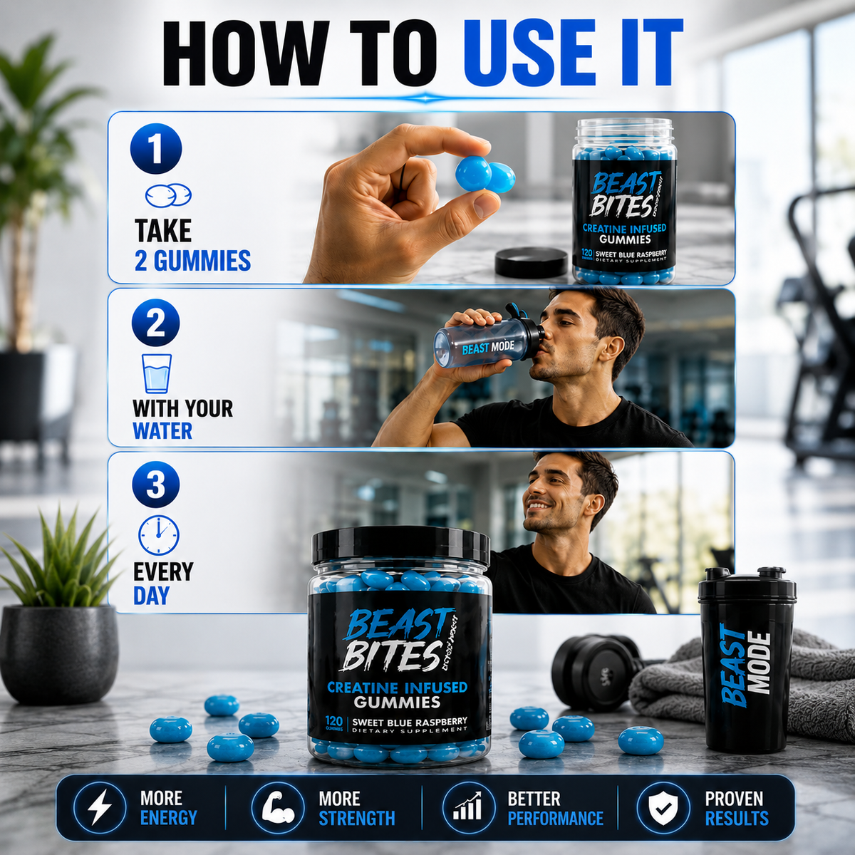 Herbal Vitamin Gummies – Daily Pre Workout Energy & Muscle Support Supplement