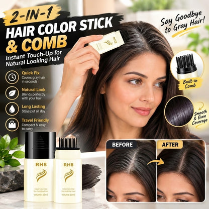 2-in-1 Hair Color Stick & Comb – Portable Root Touch-Up Hair Coloring Brush