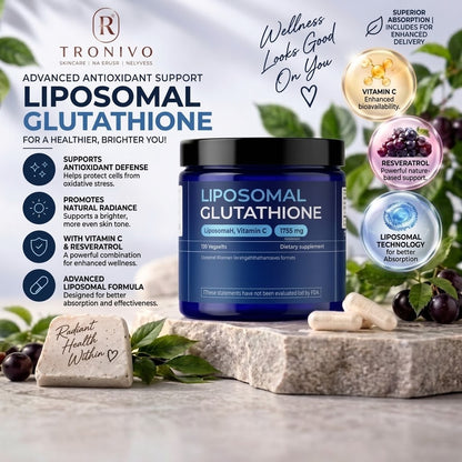 Liposomal Glutathione & Resveratrol – Antioxidant Formula with Vitamin C, Selenium & B2