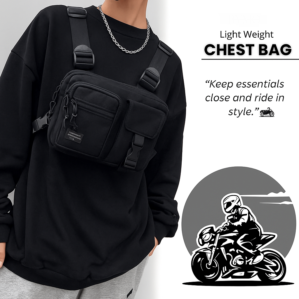 Black Tactical Chest Bag – Compact, Durable & Ready for Action