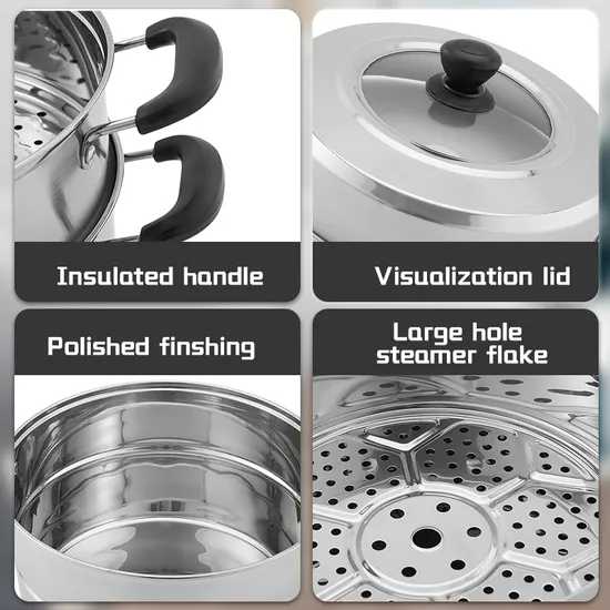Stainless Steel Pasta Pot – Noodle & Soup Cooking Pan with Funnel