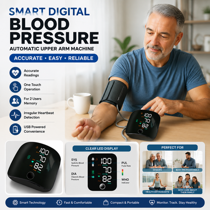 Smart Digital Blood Pressure Monitor for Accurate, Easy & Reliable Readings