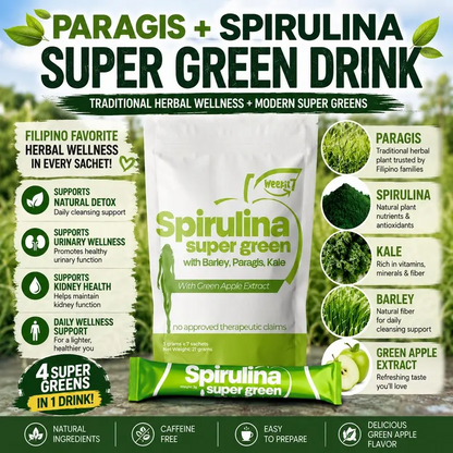 Organic Super Greens Powder – Spirulina & Wheatgrass Daily Greens Blend