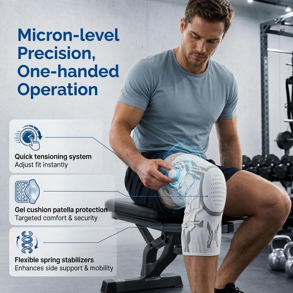 Adjustable Knee Compression Sleeve - Knee Support for Fitness, Basketball & Running