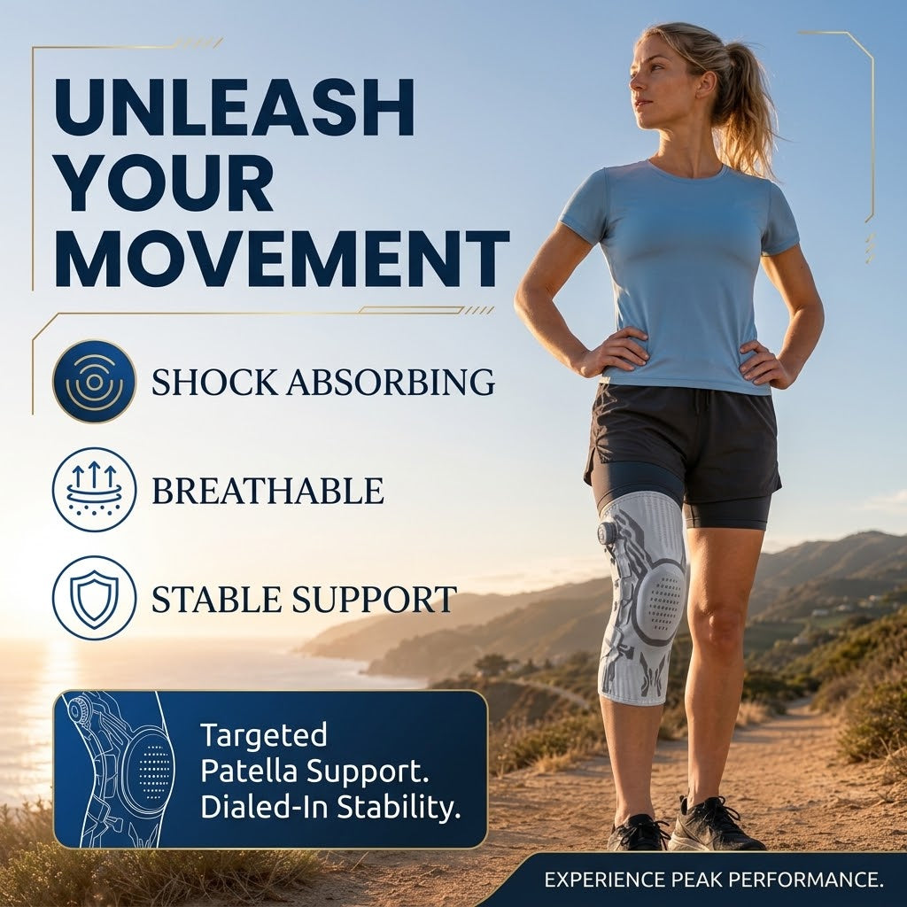 Adjustable Knee Compression Sleeve - Knee Support for Fitness, Basketball & Running