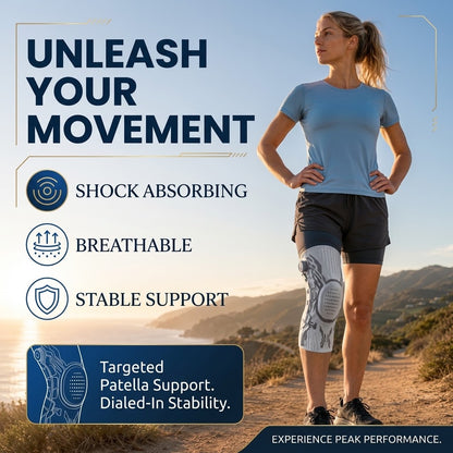 Adjustable Knee Compression Sleeve - Knee Support for Fitness, Basketball & Running