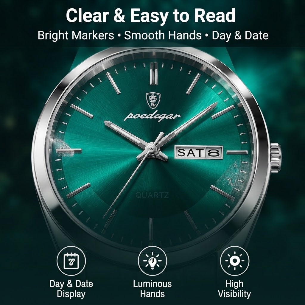 Poedagar 930 Ultra-Thin Men’s Quartz Watch – Stainless Steel Bracelet