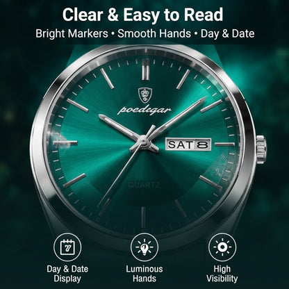Poedagar 930 Ultra-Thin Men’s Quartz Watch – Stainless Steel Bracelet