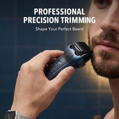 3-in-1 Rechargeable Electric Shaver – Washable Beard, Face & Body Trimmer