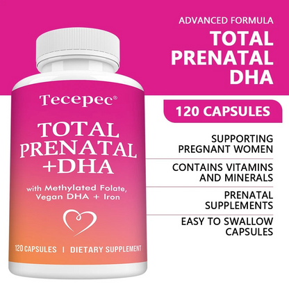 Prenatal Multivitamin Capsules – Vegan DHA, Iron & Methylated Folate