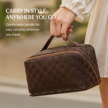 PU Leather Large Capacity Makeup Bag Organizer with Compartments